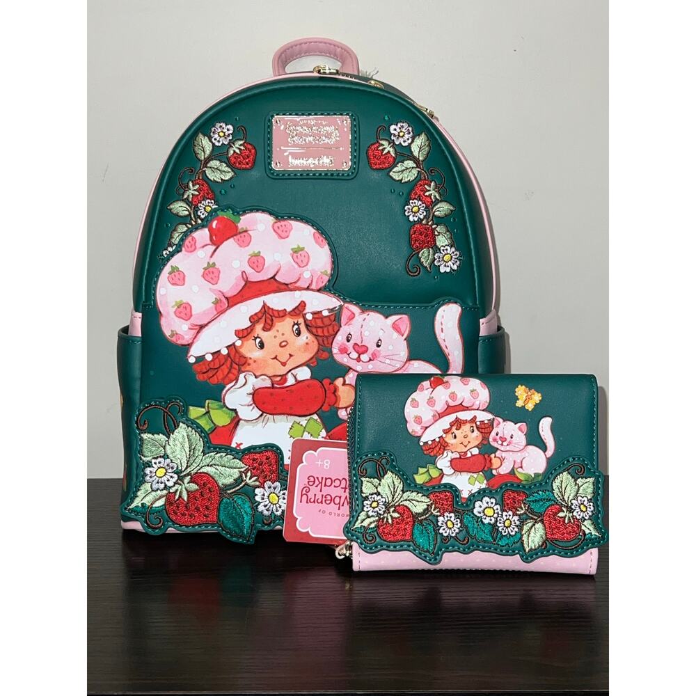 Loungefly Strawberry Shortcake Custard Embroidered Backpack Wallet